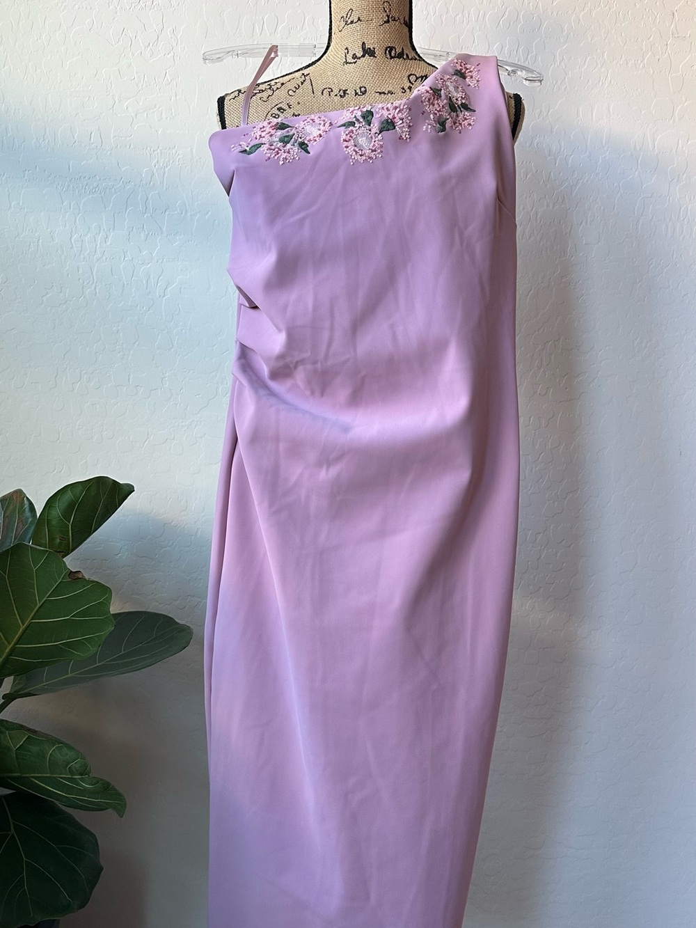 NWT Chiara Boni La Petite Robe Petunia Tube Rose Beaded Italian Dress Size 10